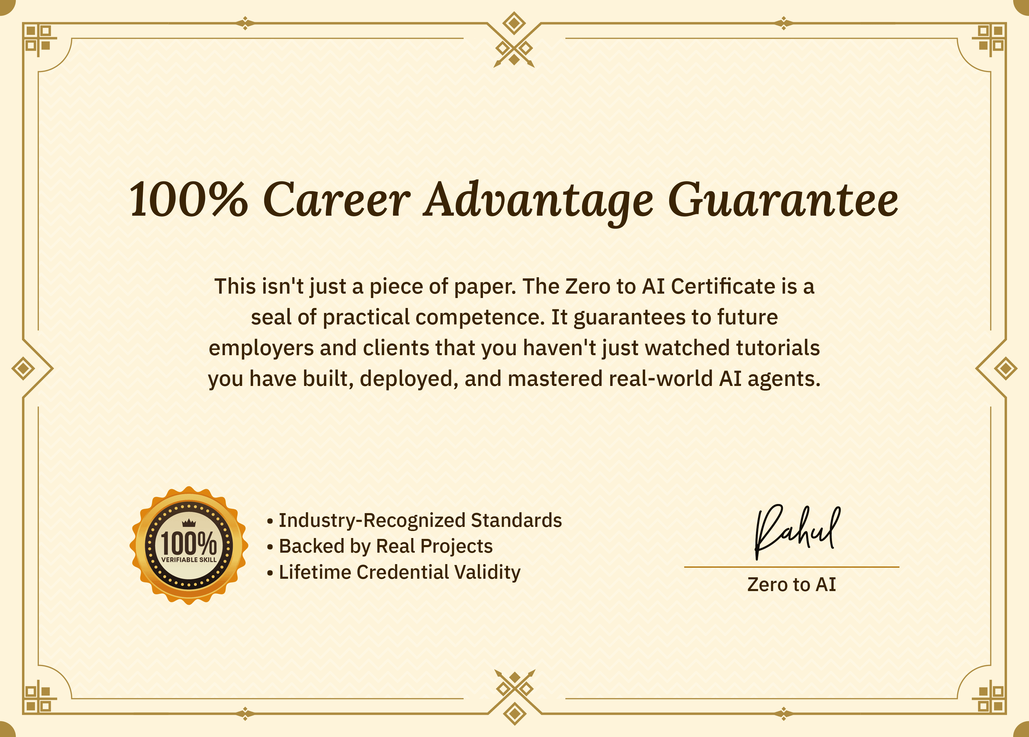 Course completion certificate